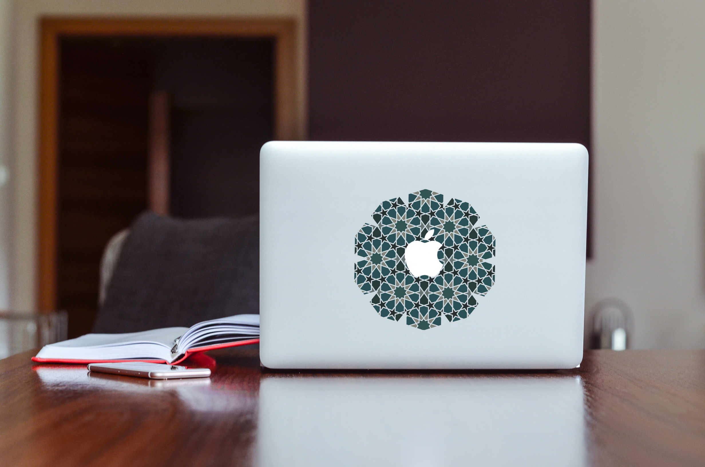 'Alhambra' - Aufkleber für das MacBook mit Islamic Pattern - petroleum